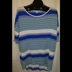 LULAROE Size S Irma Tunic Top Blue Green White